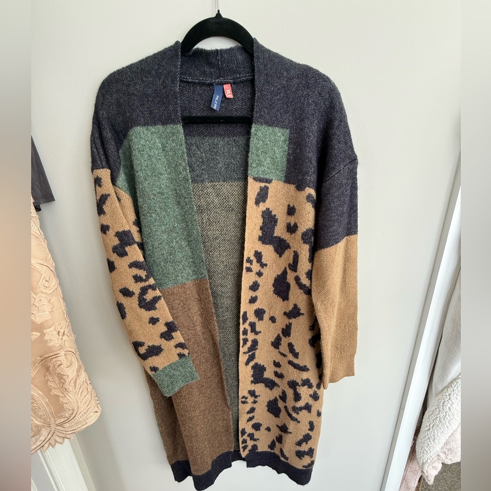 Pilcro Multicolor Animal Print Cardigan